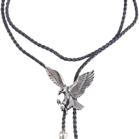 Native American Bolo Tie Rodeo Cowboy Leather - Picture 6 of 7